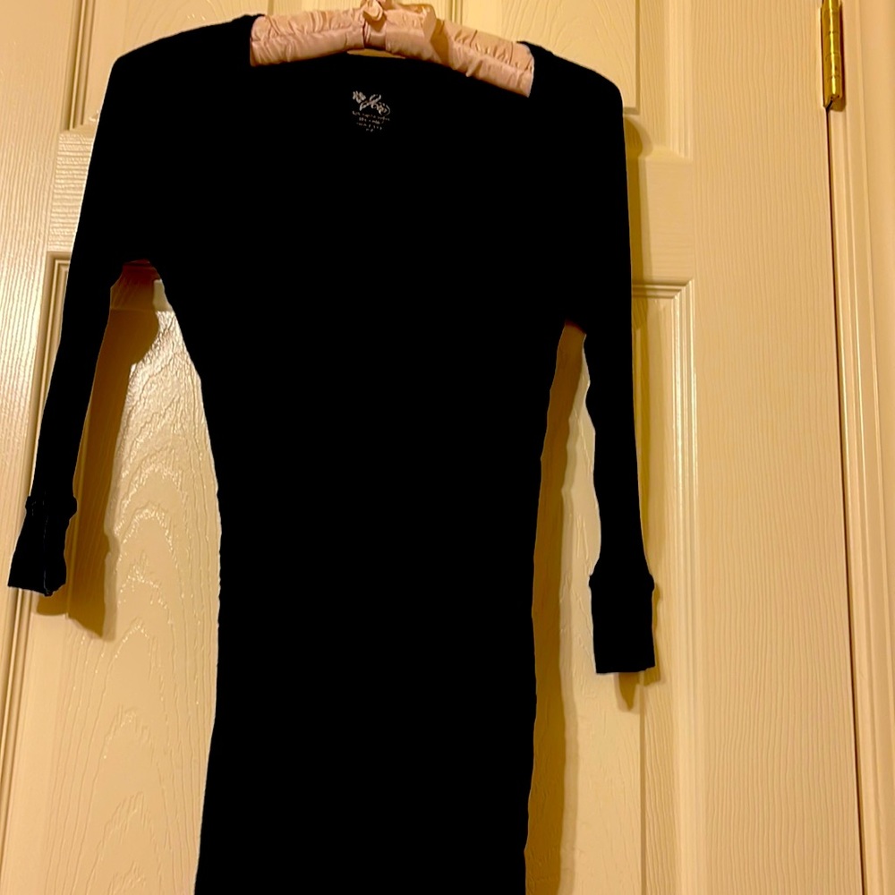 Joie black v neck t-shirt with ribbon on sides , small.